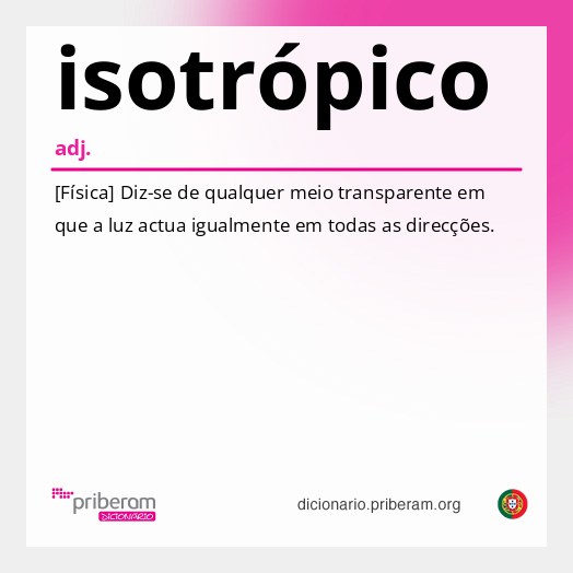 Significado de isotrópico