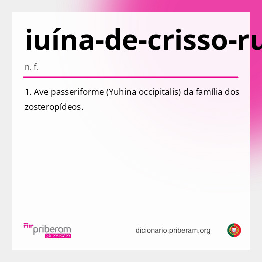 Significado de iuína-de-crisso-ruivo