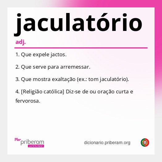 Significado de jaculatório