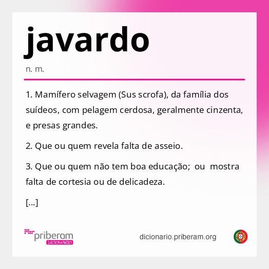 Significado de javardo