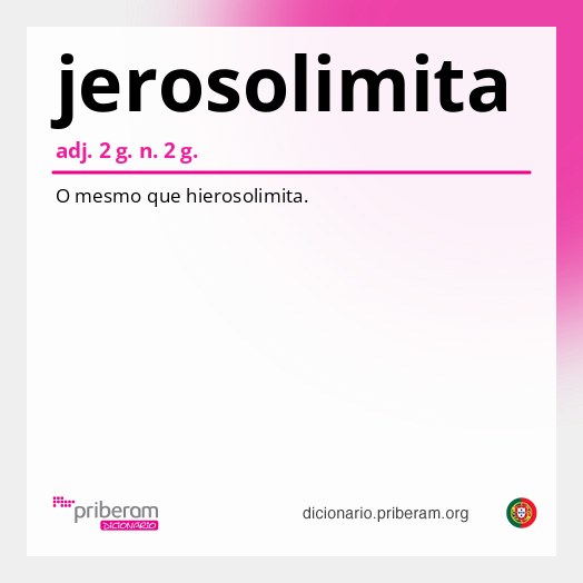 Significado de jerosolimita