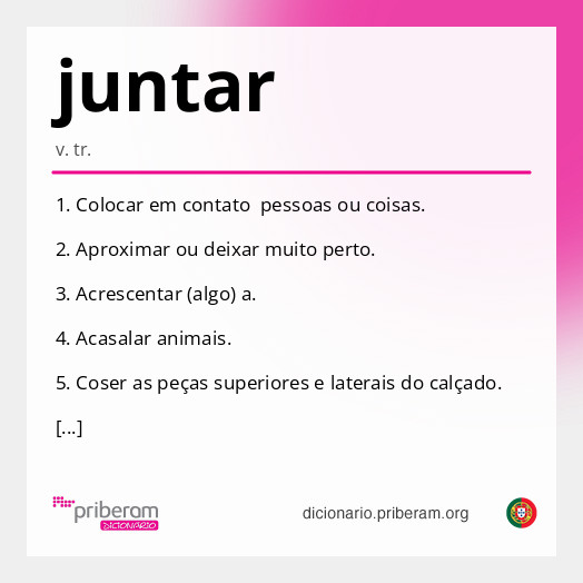 Significado de juntar