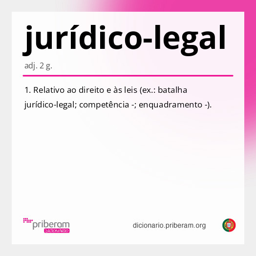 Significado de jurídico-legal