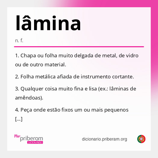 Significado de lâmina