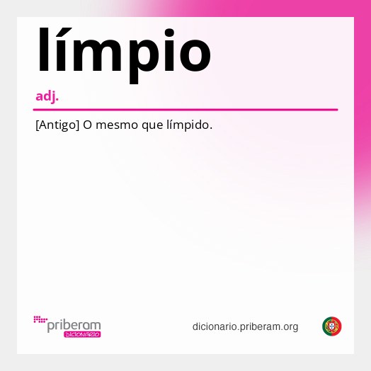 Significado de límpio
