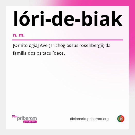 Significado de lóri-de-biak