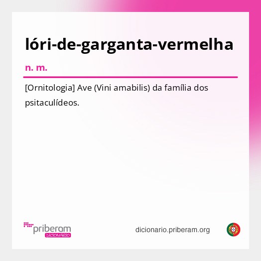 Significado de lóri-de-garganta-vermelha