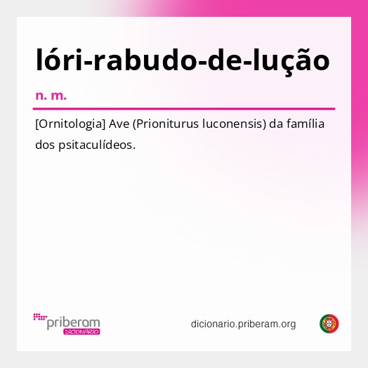 Significado de lóri-rabudo-de-lução
