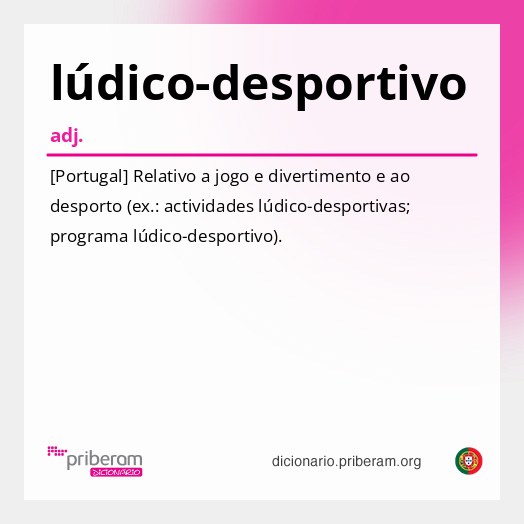 Significado de lúdico-desportivo