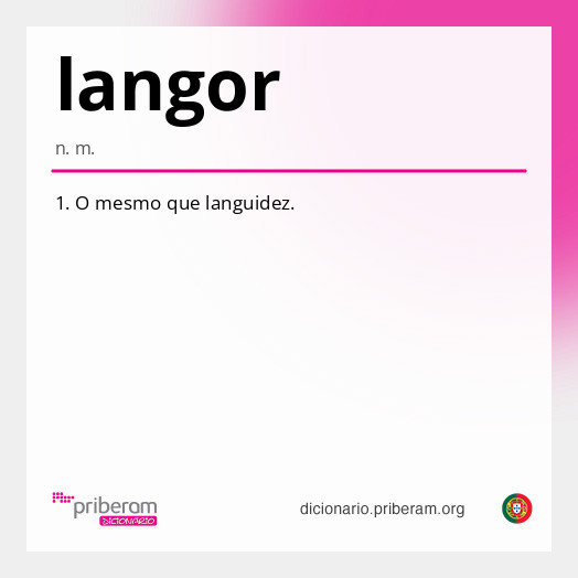 Significado de langor