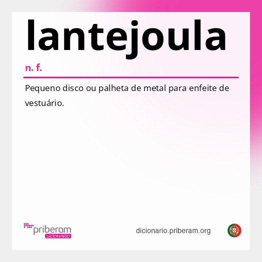 Significado de lantejoula