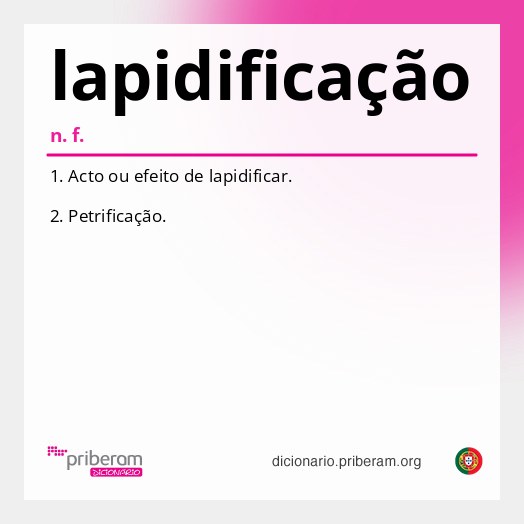 Significado de lapidificação