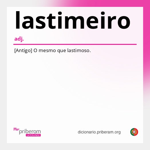 Significado de lastimeiro
