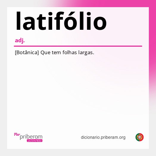 Significado de latifólio