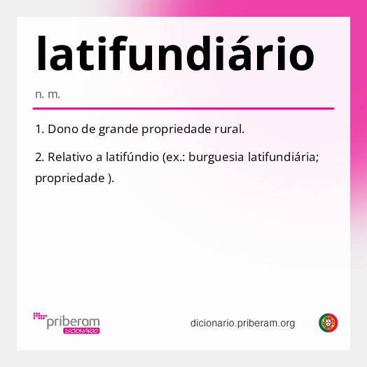 Significado de latifundiário