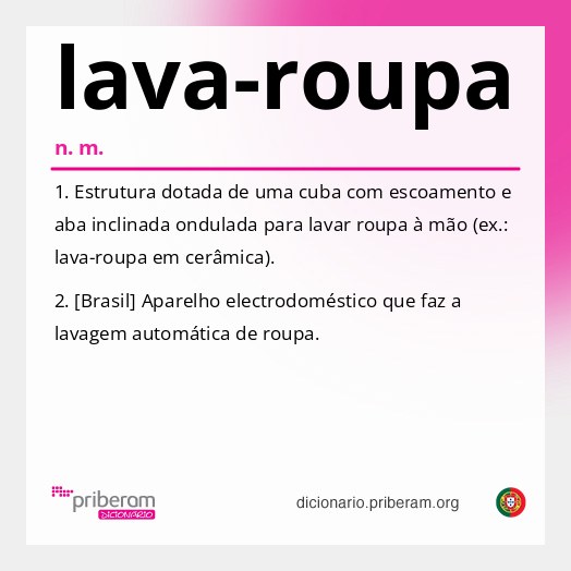 Significado de lava-roupa