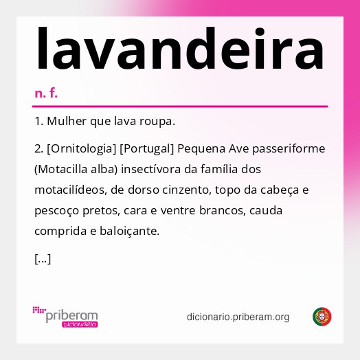 Significado de lavandeira