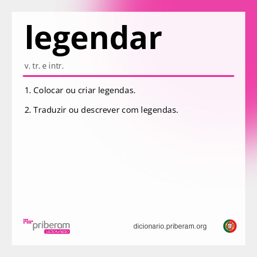 Significado de legendar