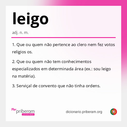 Significado de leigo