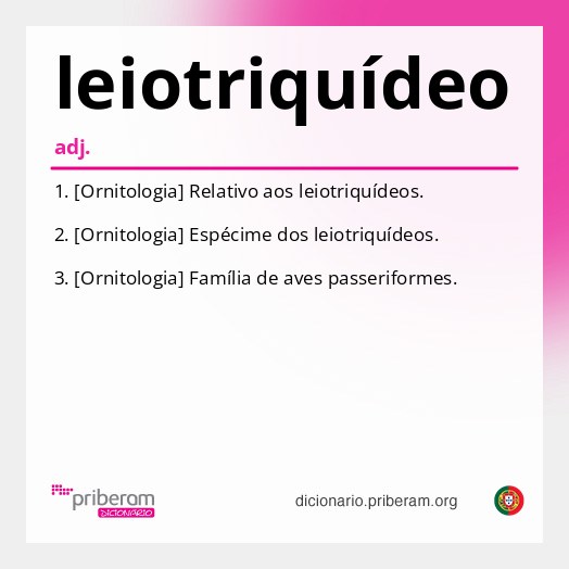 Significado de leiotriquídeo