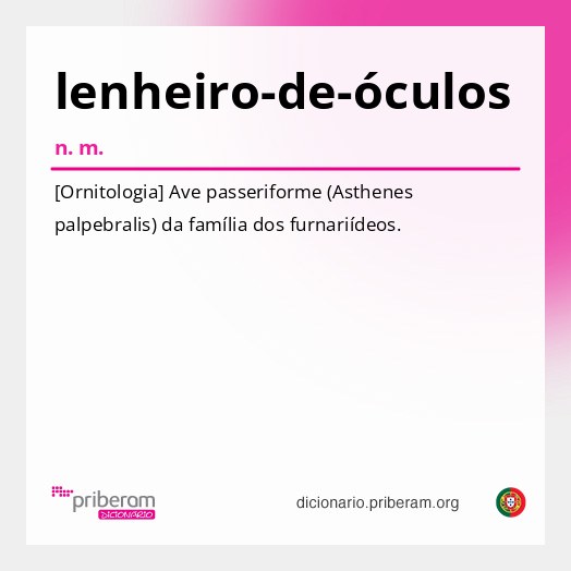Significado de lenheiro-de-óculos