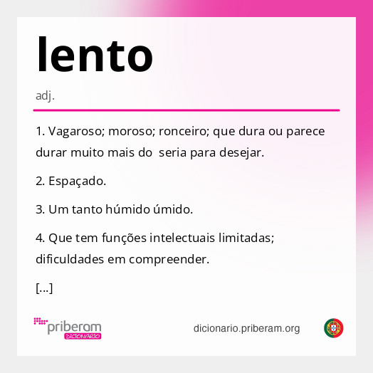 Significado de lento