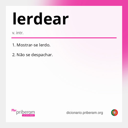 Significado de lerdear