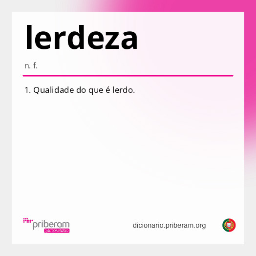 Significado de lerdeza