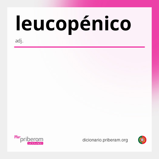 Significado de leucopénico