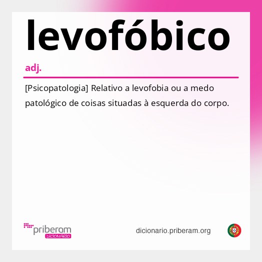 Significado de levofóbico