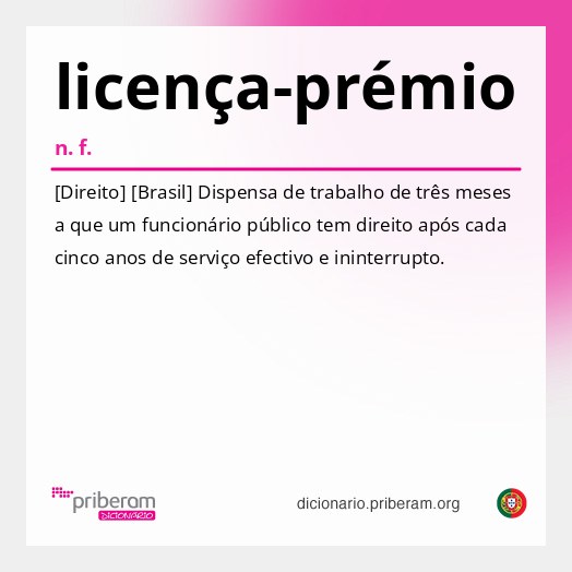 Significado de licença-prémio