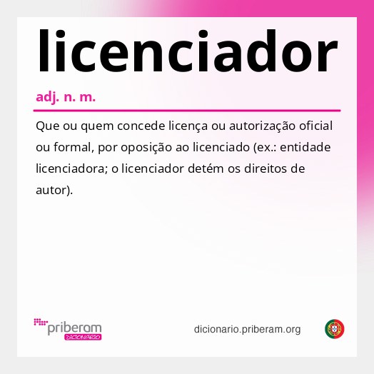 Significado de licenciador