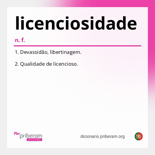 Significado de licenciosidade