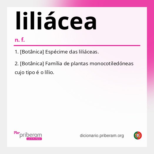 Significado de liliácea