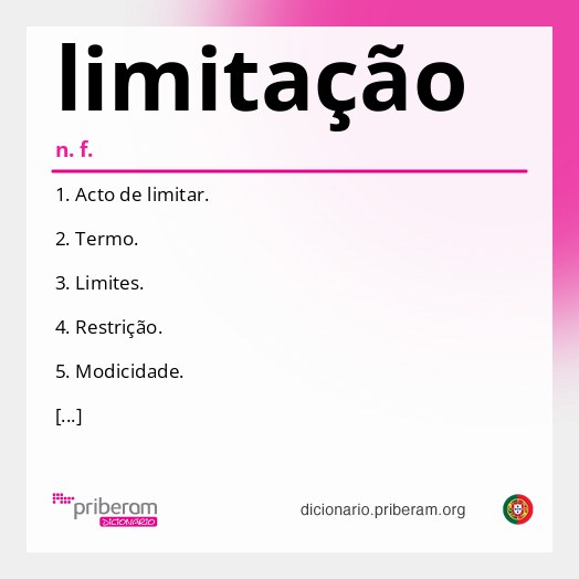 Significado de limitação