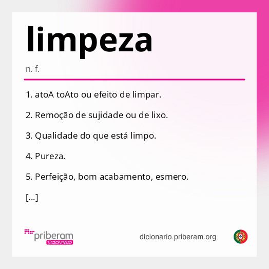 Significado de limpeza