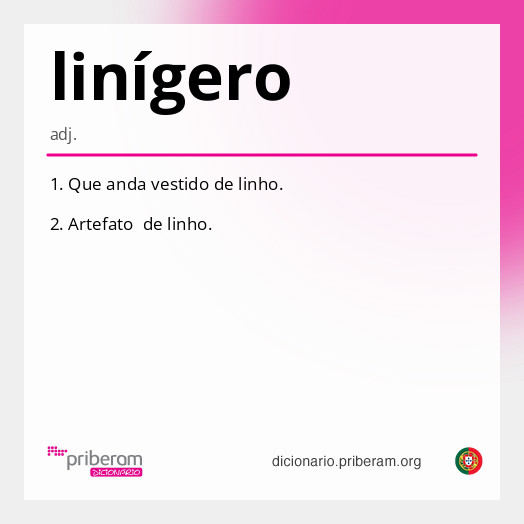 Significado de linígero
