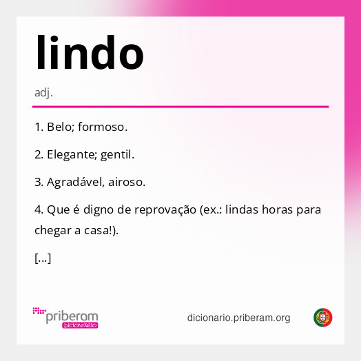 Significado de lindo