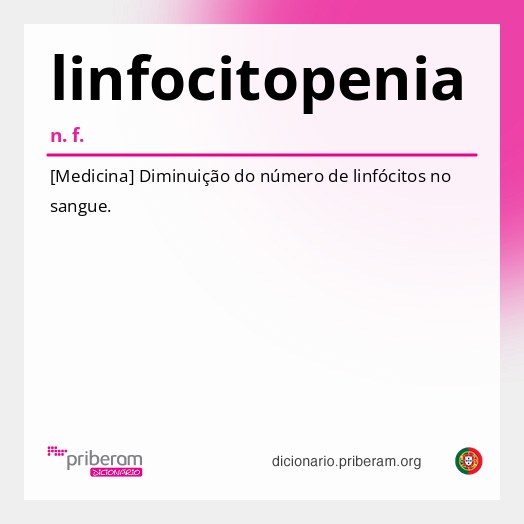 Significado de linfocitopenia