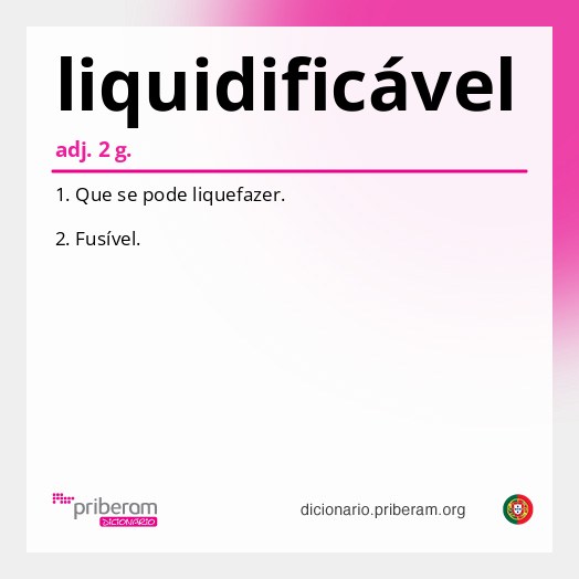 Significado de liquidificável