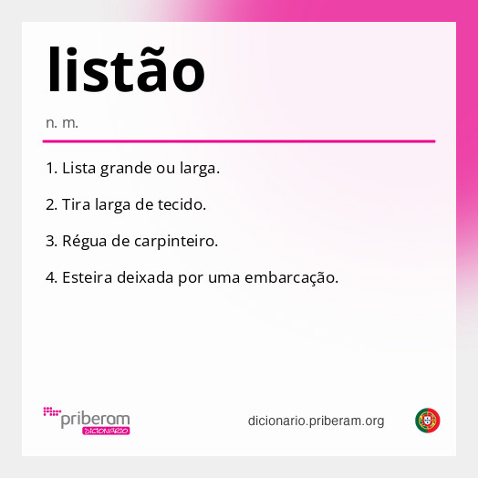 Significado de listão
