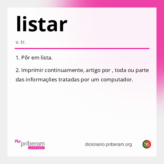 Significado de listar