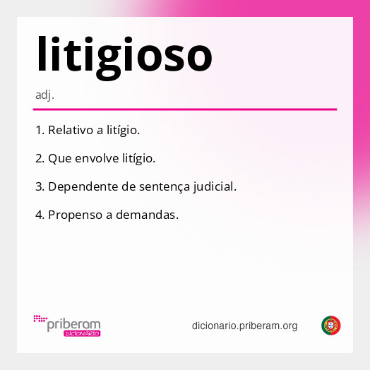 Significado de litigioso