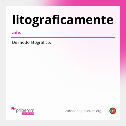 Significado de litograficamente