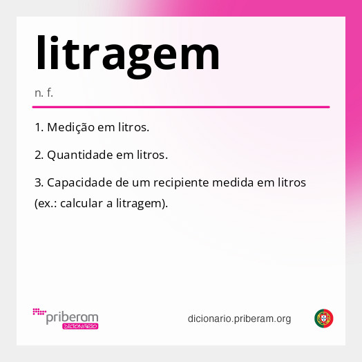 Significado de litragem