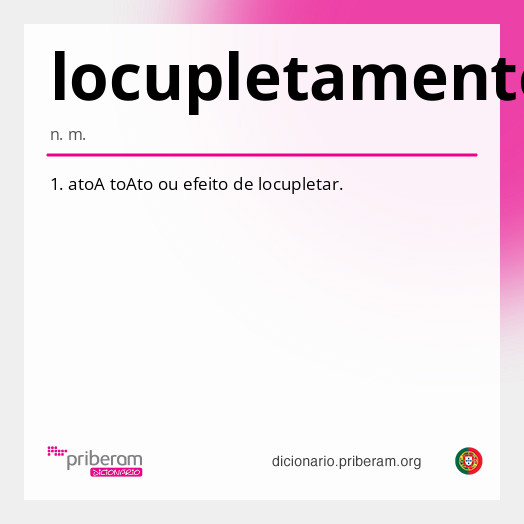 Significado de locupletamento