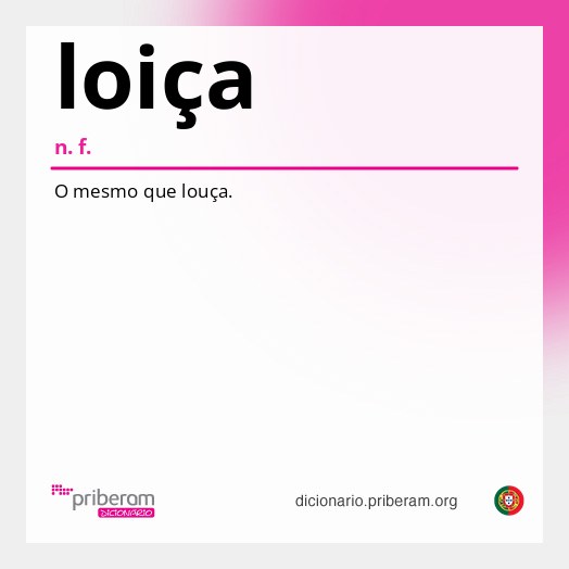Significado de loiça