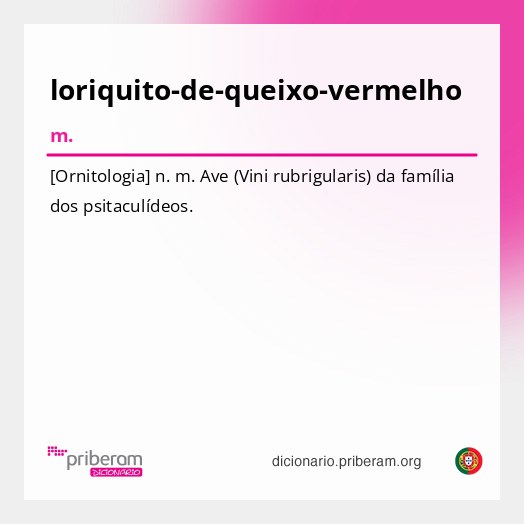 Significado de loriquito-de-queixo-vermelho