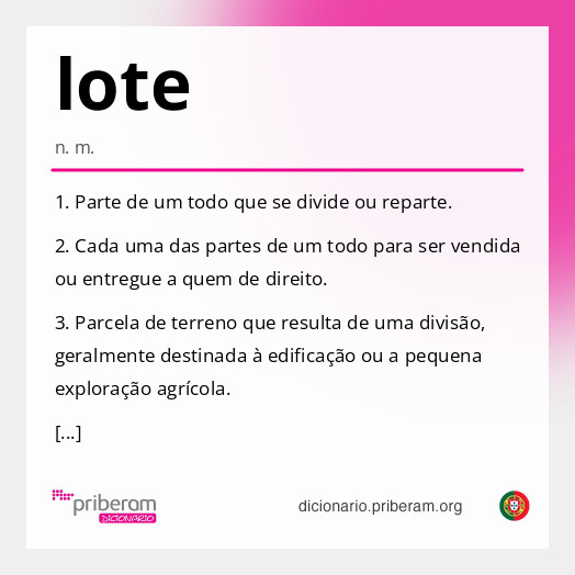 Significado de lote