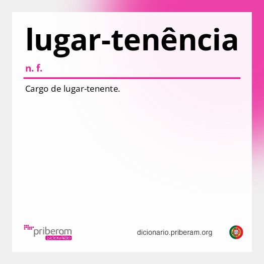 Significado de lugar-tenência